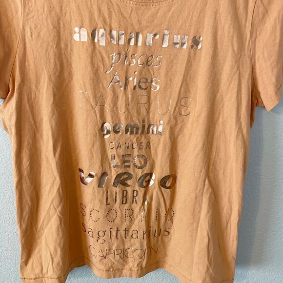 Madewell Horoscope Orange Tshirt size Large - Picture 4 of 6